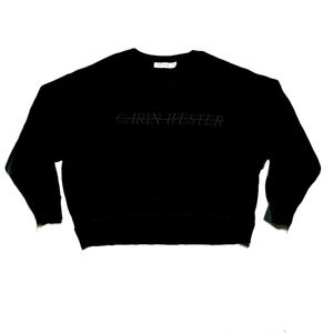 Carin Wester Spellout Black Crewneck Sweater